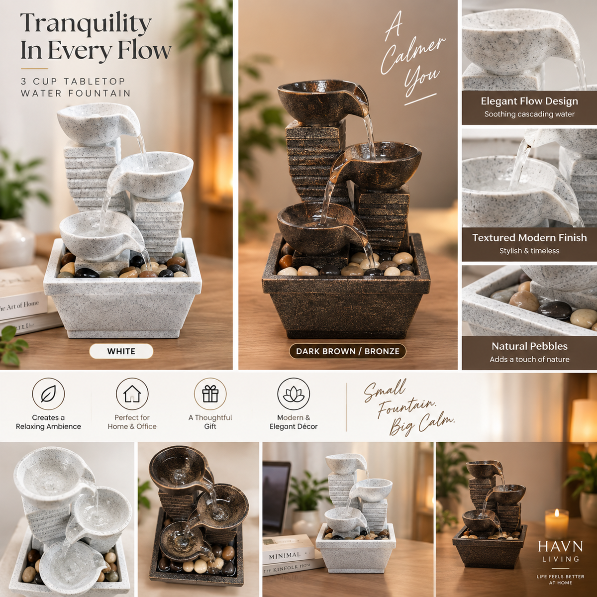 3 Cups Water Fountain ornament