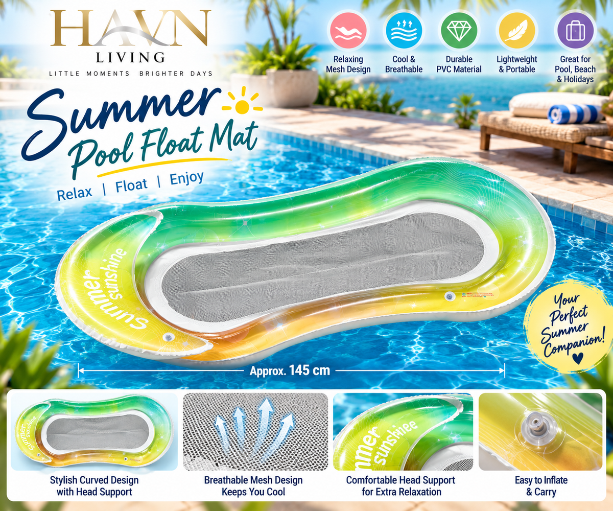 Summer Sunshine Deluxe Inflatable Swim Mat/Pool Float - Adults