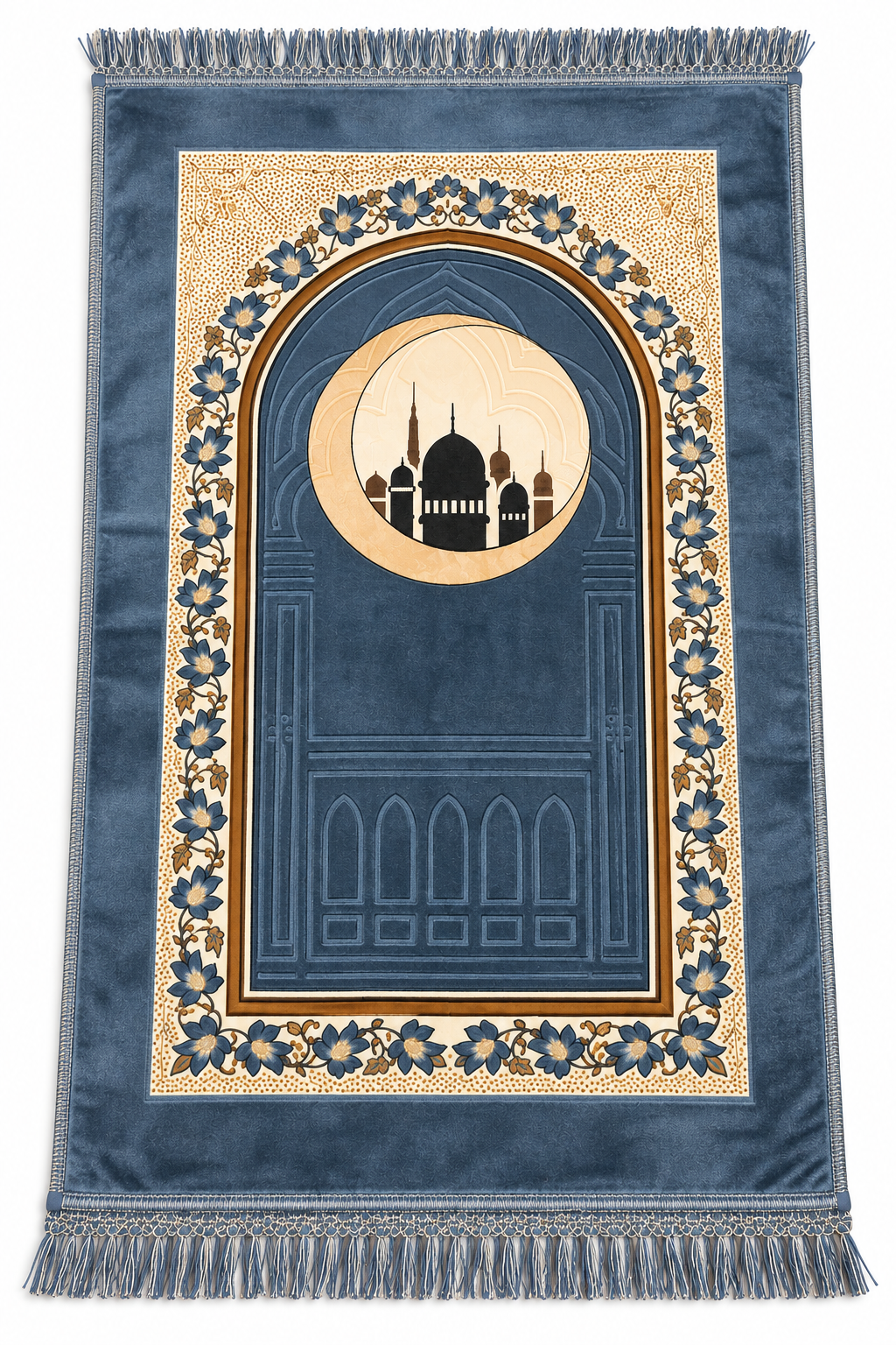 Premium Ornate Adult Prayer Mat – Moon & Mosque