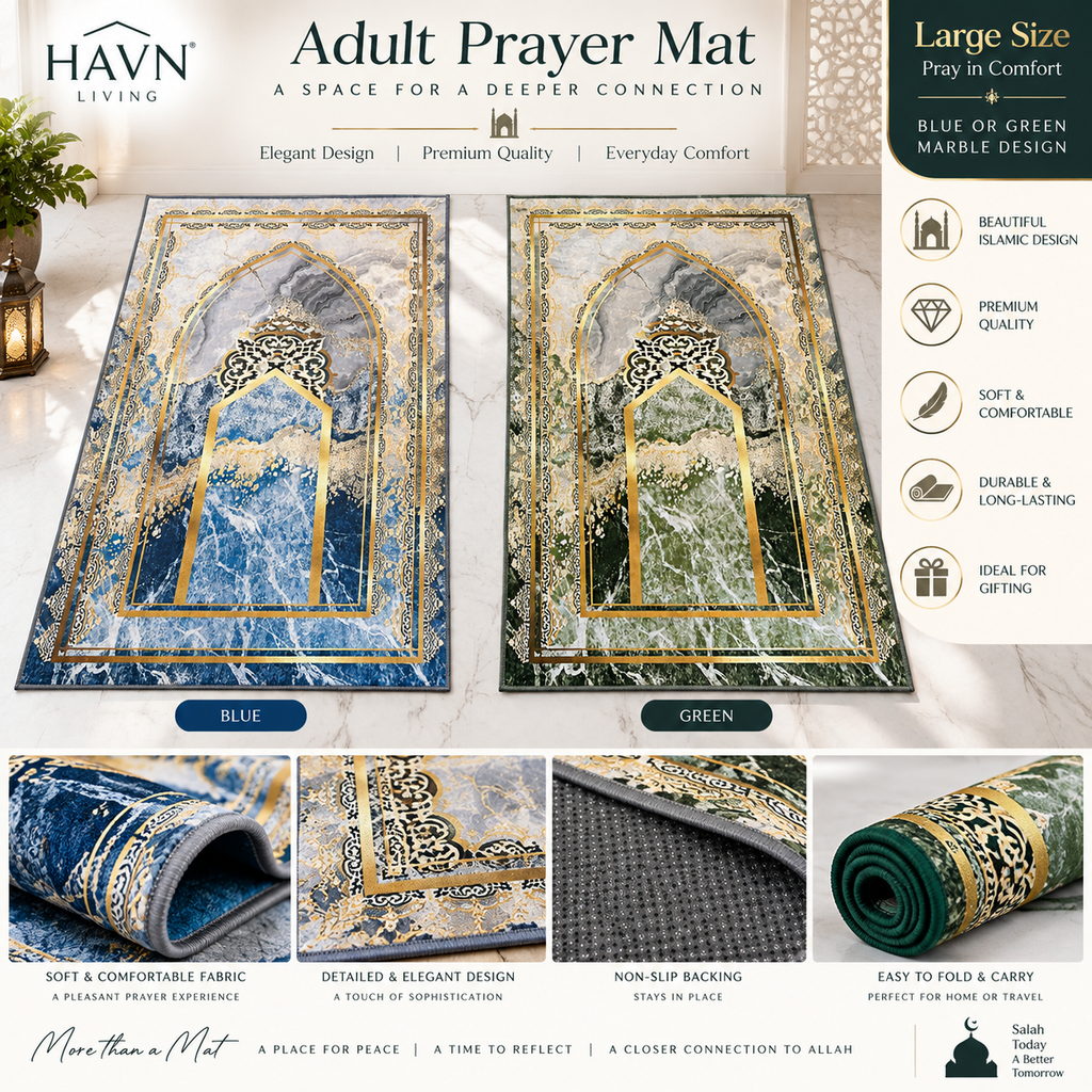 Premium Marble Design Adult Prayer Mat - High quality - Large size
