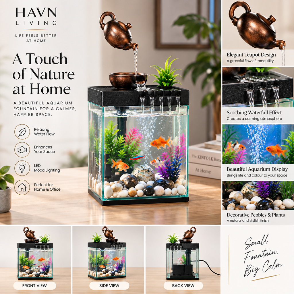 HAVN Living Aquarium LED Tabletop Fountain