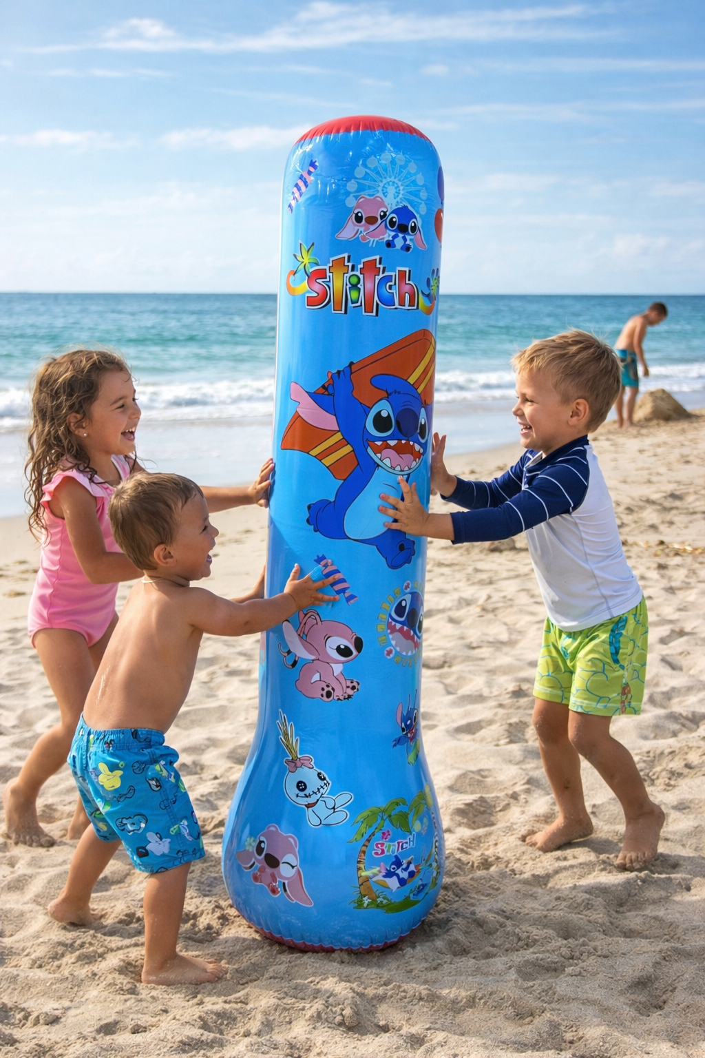 Beach/Home Inflatable self-balancing Punch bag/balloon (Stitch print)