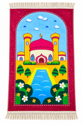 Kids Prayer Mat - Colorful Mosque-themed design