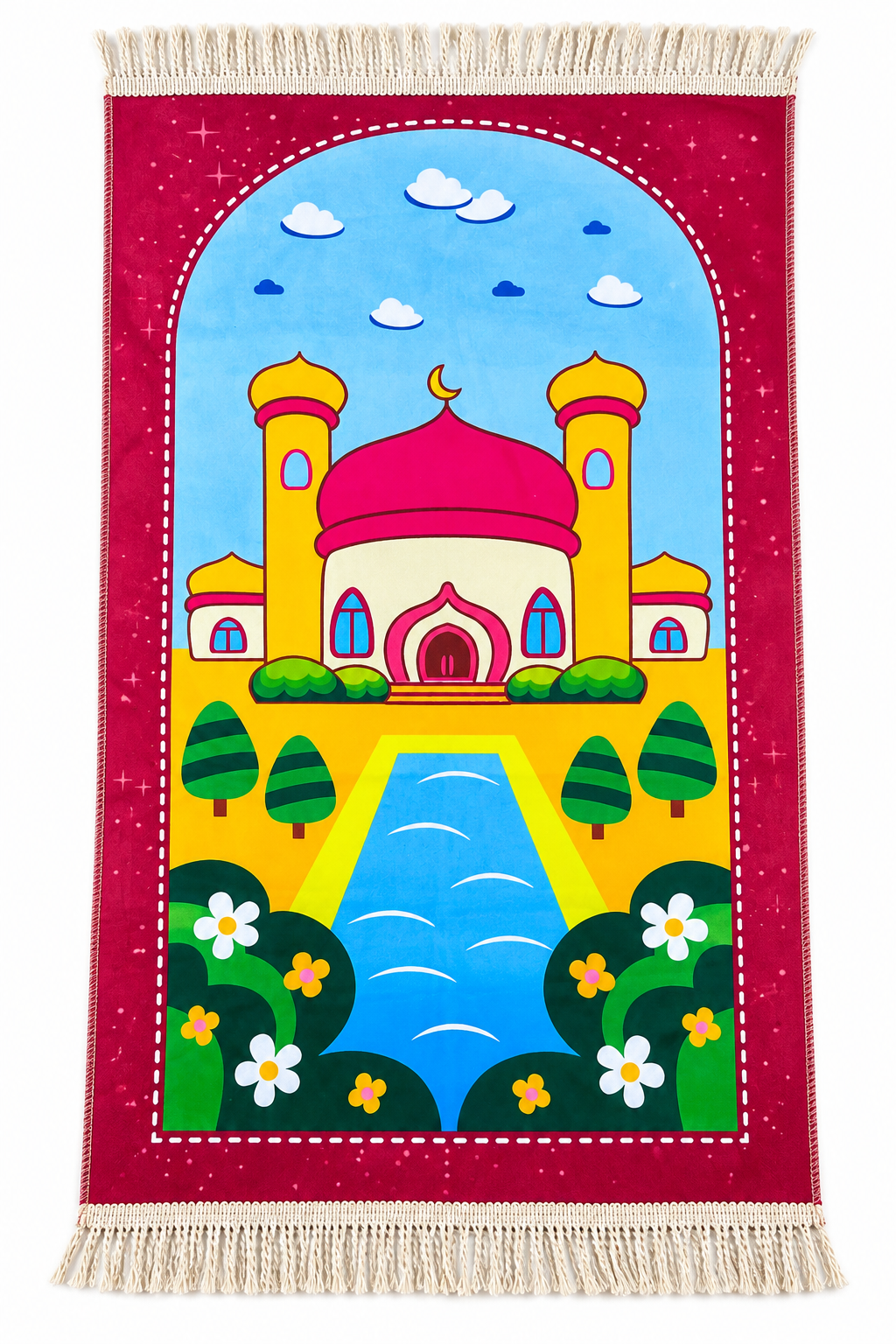 Kids Prayer Mat - Colorful Mosque-themed design