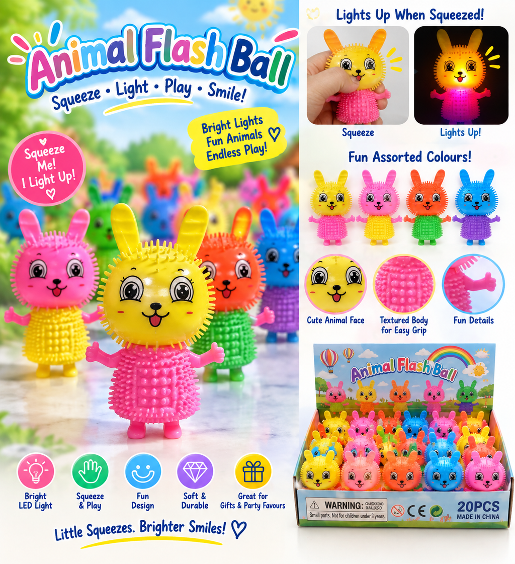 Animal Flash Balls Sensory Toy with Light n' Sound