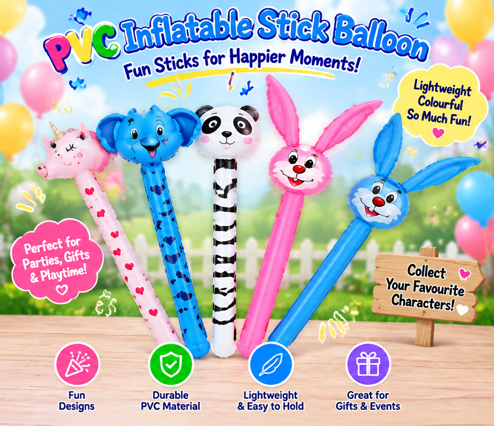 Inflatable colorful stick balloon - Animal heads