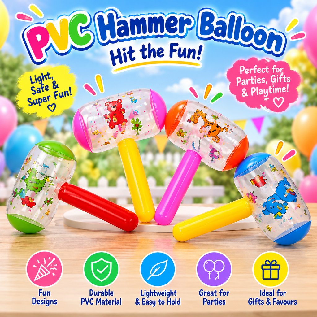 Inflatable colorful hammer balloon