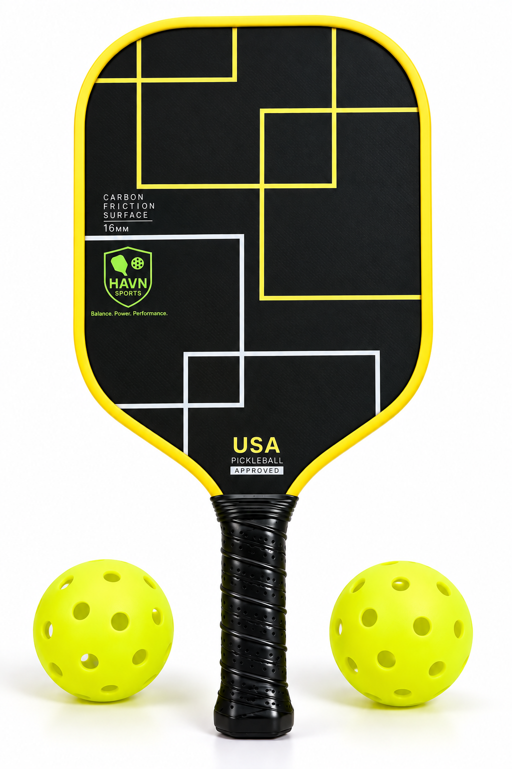 HAVN Sports T700 Carbon Fiber Pickleball Paddle set with 2 outdoor balls